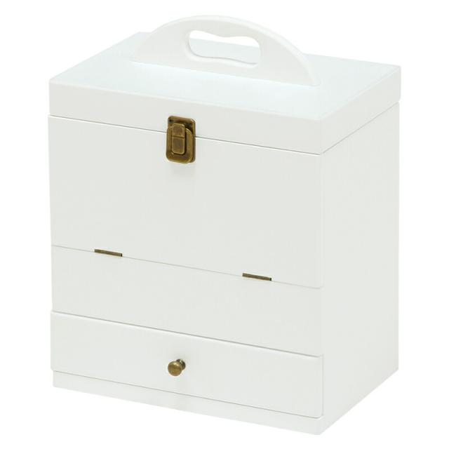 コスメボックス (約)幅27×奥行18×高さ35cm MUD-6740WH 萩原 [家具 インテリア]