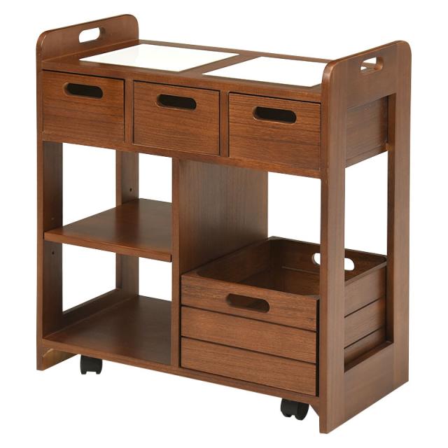 キッチンワゴン (約)幅56×奥行30×高さ62cm MUD-6410BR 萩原 [家具 インテリア]_1