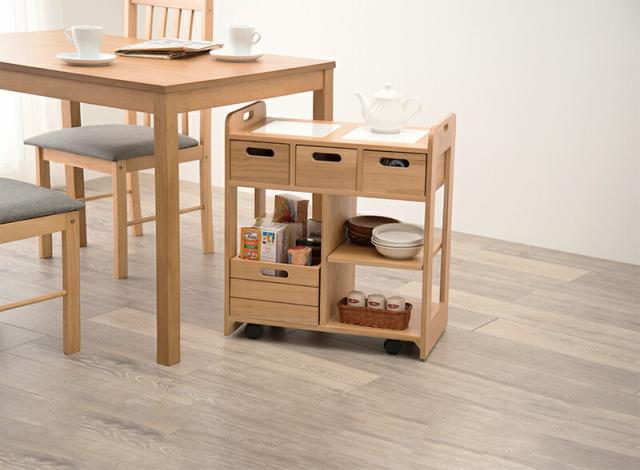 キッチンワゴン (約)幅56×奥行30×高さ62cm MUD-6410NA 萩原 [家具 インテリア]_5