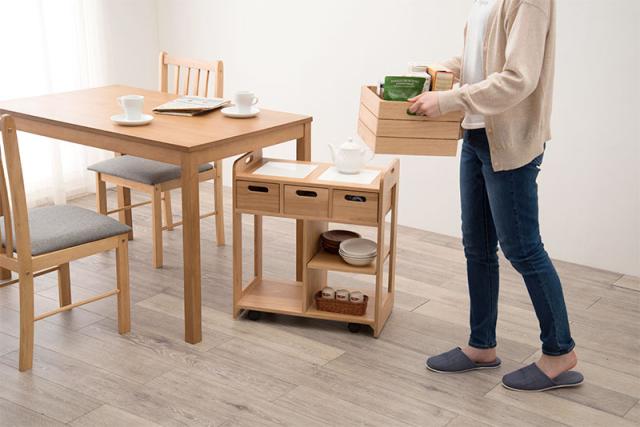 キッチンワゴン (約)幅56×奥行30×高さ62cm MUD-6410NA 萩原 [家具 インテリア]_7