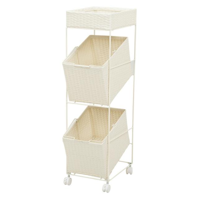 ランドリーラック (約)幅28×奥行42×高さ103cm RAN-2425WH 萩原 [家具 インテリア]