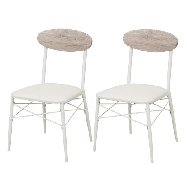 ダイニングチェアー (約)幅45×奥行50×高さ76×座面高42cm LC-4978WH [2脚セット 萩原]