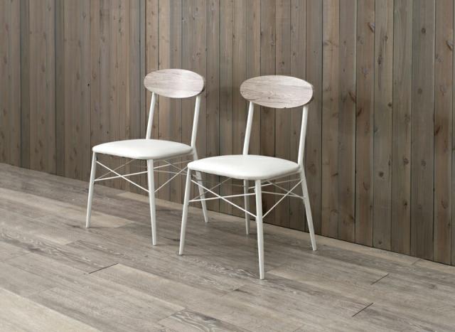 ダイニングチェアー (約)幅45×奥行50×高さ76×座面高42cm LC-4978WH [2脚セット 萩原]_4
