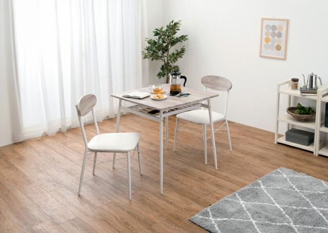 ダイニングチェアー (約)幅45×奥行50×高さ76×座面高42cm LC-4978WH [2脚セット 萩原]_5