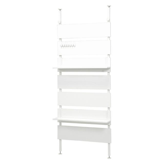 突っ張りウォールラック (約)幅80×奥行21.5×高さ200〜265cm KTR-3148WH 萩原 [家具 インテリア]