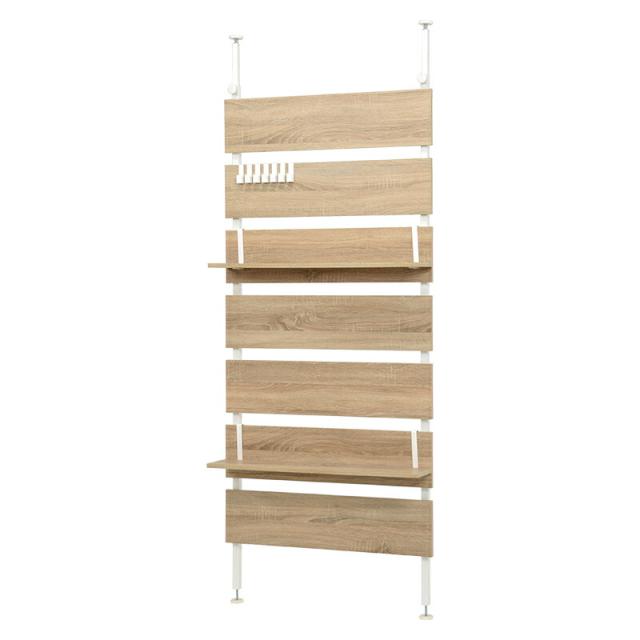 突っ張りウォールラック (約)幅80×奥行21.5×高さ200〜265cm KTR-3148NW 萩原 [家具 インテリア]