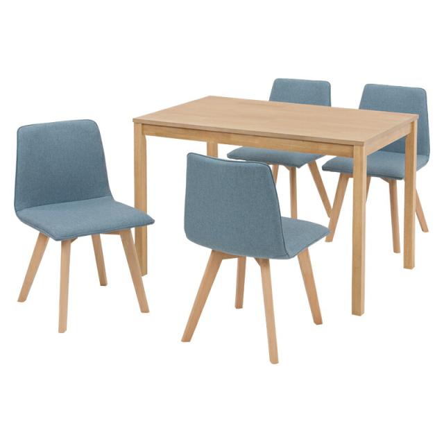 ダイニング5点セット テーブル:(約)幅110×奥行70×高さ72cm、チェア:(約)幅44×奥行51×高さ74×床面高41cm SH-8618LNT-BL-5S 萩原 [家具 インテリア]の通販は