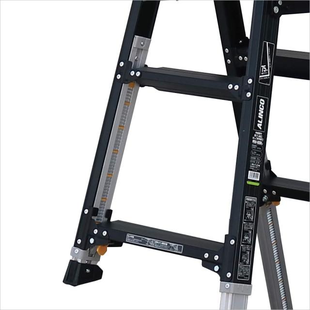 脚立 PRW-90BK はしご兼用脚立 伸縮脚付 幅広 ブラック アルミ PRW-90BK アルインコ [alinco はしご ハシゴ 梯子 黒 black prw90bk]_2