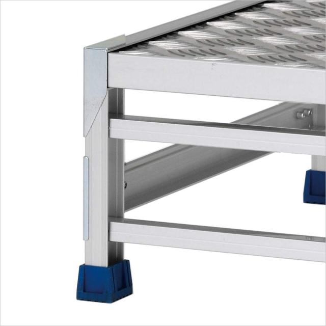 アルインコ 作業台 CSBC 1段 (天板寸法300x600mm 天板高さ250mm) CSBC123WS [アルミ 天板縞板タイプ 組立式作業台 工場 倉庫 踏台 踏み台 はしご 梯子 ハシゴ DIY 工具 alinco]_1