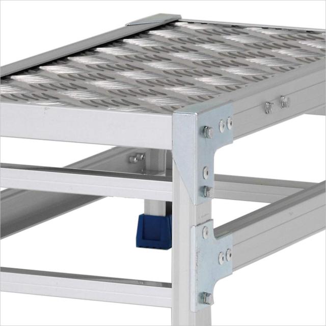 アルインコ 作業台 CSBC 1段 (天板寸法300x600mm 天板高さ250mm) CSBC123WS [アルミ 天板縞板タイプ 組立式作業台 工場 倉庫 踏台 踏み台 はしご 梯子 ハシゴ DIY 工具 alinco]_2