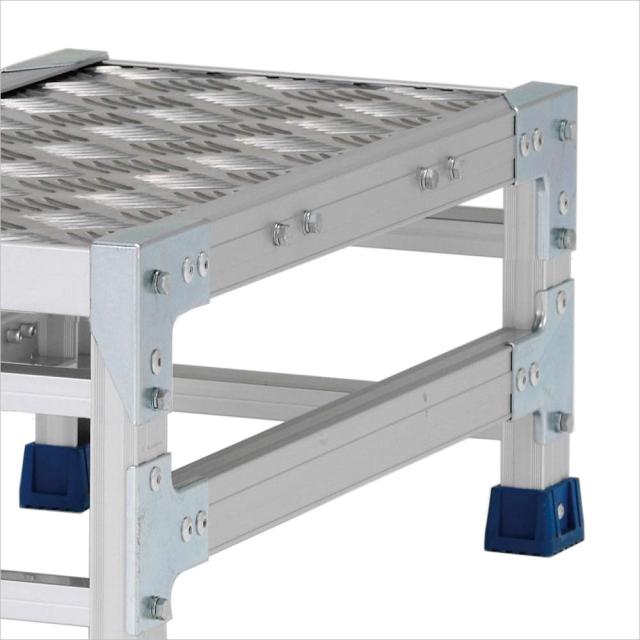 アルインコ 作業台 CSBC 1段 (天板寸法300x600mm 天板高さ250mm) CSBC123WS [アルミ 天板縞板タイプ 組立式作業台 工場 倉庫 踏台 踏み台 はしご 梯子 ハシゴ DIY 工具 alinco]_3