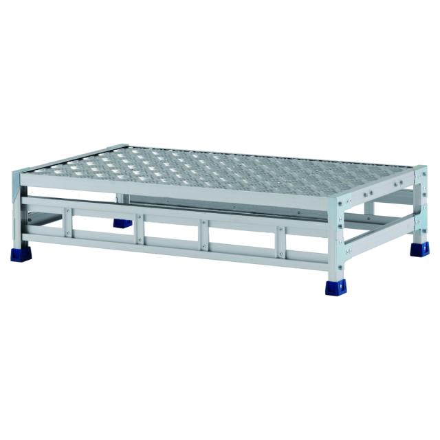 アルインコ 作業台 CSBC 1段 (天板寸法1000x600mm 天板高さ250mm) CSBC121WS [アルミ 天板縞板タイプ 組立式作業台 工場 倉庫 踏台 踏み台 はしご 梯子 ハシゴ DIY 工具 alinco]