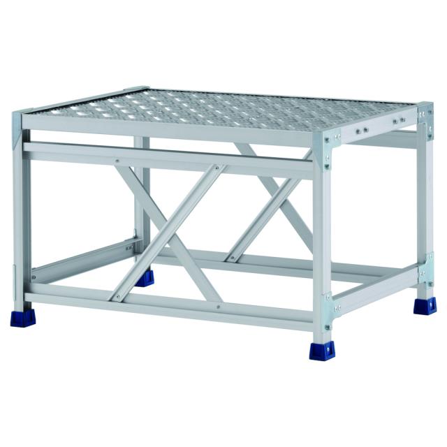 アルインコ 作業台 CSBC 1段 (天板寸法800x600mm 天板高さ500mm) CSBC158WS [アルミ 天板縞板タイプ 組立式作業台 工場 倉庫 踏台 踏み台 はしご 梯子 ハシゴ DIY 工具 alinco]