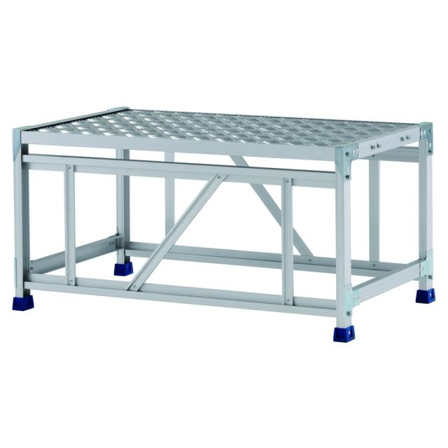 アルインコ 作業台 CSBC 1段 (天板寸法1000x600mm 天板高さ500mm) CSBC151WS [アルミ 天板縞板タイプ 組立式作業台 工場 倉庫 踏台 踏み台 はしご 梯子 ハシゴ DIY 工具 alinco]