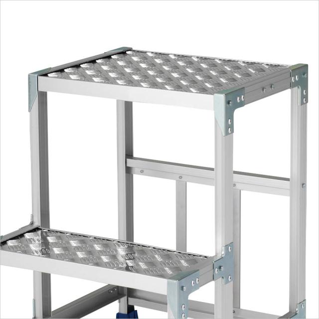 アルインコ 作業台 CSBC 2段 (天板寸法500x400mm 天板高さ700mm) CSBC275S [アルミ 天板縞板タイプ 組立式作業台 工場 倉庫 踏台 踏み台 はしご 梯子 ハシゴ DIY 工具 alinco]_1