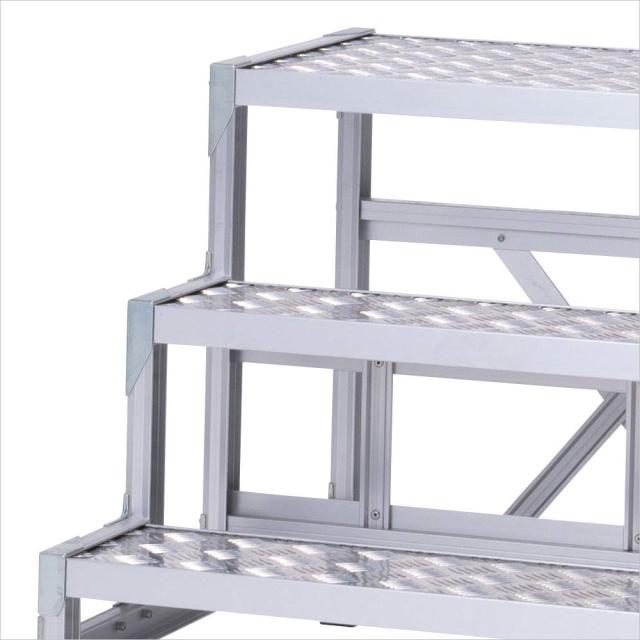 アルインコ 作業台 CSBC 3段 (天板寸法600x400mm 天板高さ600mm) CSBC366S [アルミ 天板縞板タイプ 組立式作業台 工場 倉庫 踏台 踏み台 はしご 梯子 ハシゴ DIY 工具 alinco]_1