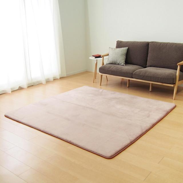 メレンゲタッチの洗える低反発ラグ 撥水機能付き ベージュ サイズ185×240cm 萩原 [ホットカーペットカバー ウォッシャブル 滑り止め付き ]