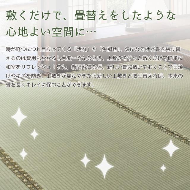 国産上敷 琥珀(こはく) 江戸間10帖 サイズ352×440cm 萩原 [い草100％ 抗カビ 消臭]_2