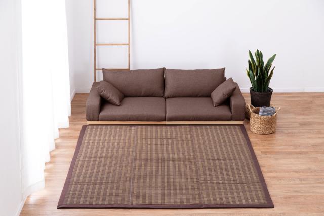 い草コンパクトパフラグ(裏貼り) 仙名(せんな) ブルー サイズ180×240cm 萩原 [抗カビ 消臭 ホットカ−ペット／床暖房対応]
