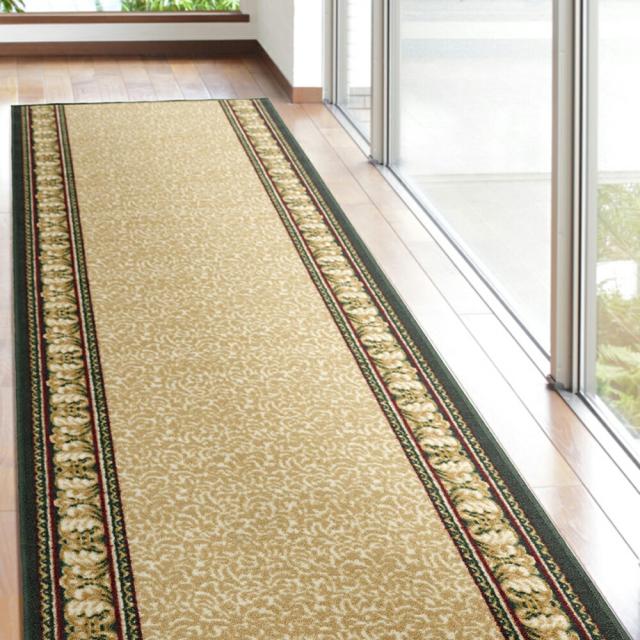 タフトプリント廊下敷き アイラス GN グリーン サイズ67×240cm  萩原 [防音効果 ロングカーペット キッチンマット 手洗い可 すべり止め]の通販は