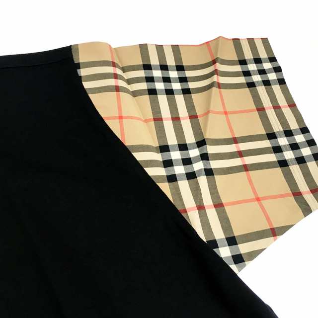 バーバリー 8043057 A1189 BLACK レディース ヴィンテージチェック スリーブ コットン オーバーサイズ Tシャツ (新品)  BURBERRY｜au PAY マーケット