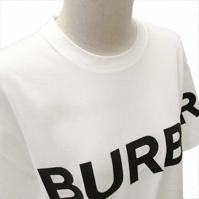 バーバリー 8048748 A1464 WHITE レディース 半袖 ホースフェリープリント コットン オーバーサイズ Tシャツ  (新品）BURBERRY｜au PAY マーケット