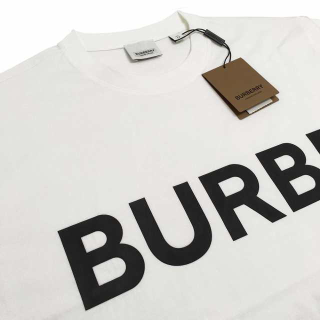 バーバリー 8048748 A1464 WHITE レディース 半袖 ホースフェリープリント コットン オーバーサイズ Tシャツ  (新品）BURBERRY｜au PAY マーケット