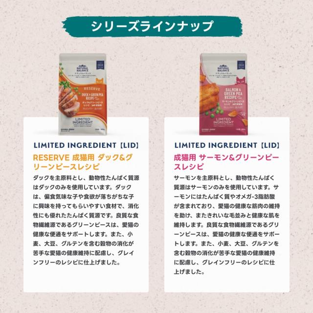 ナチュラルバランス LID 成猫用 サーモン&グリーンピースレシピ 1.8kg 正規品 総合栄養食 成猫期用 キャットフード ペットフード Natural Balance 送料無料 キャットフード・おやつ・ドリンク・サプリメント
