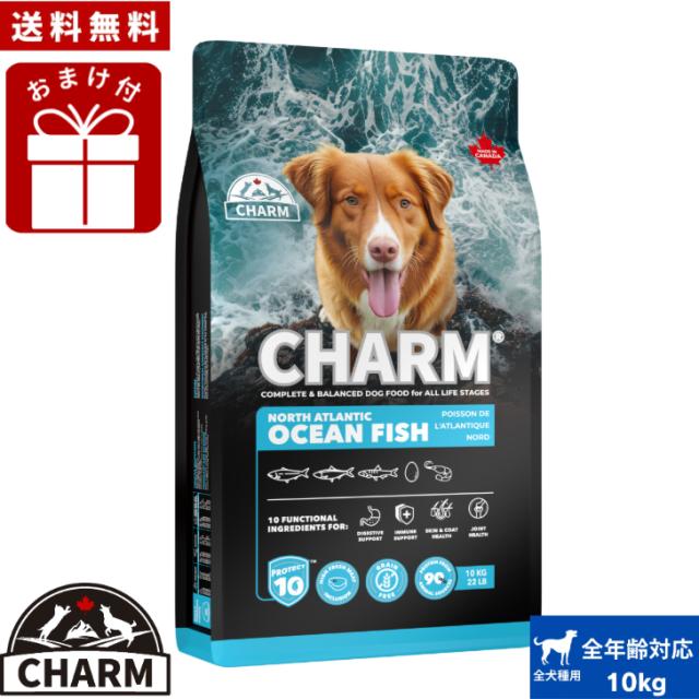CHARM チャーム ノースアトランティックオーシャンフィッシュ ドッグフード 10kg 正規品 ペットフード 犬のごはん 犬のご飯 穀物不使用 無添加 ペット用品 ペット 犬 いぬ イヌ 超小型犬 小型犬 中型犬 大型犬 お試し 送料無料