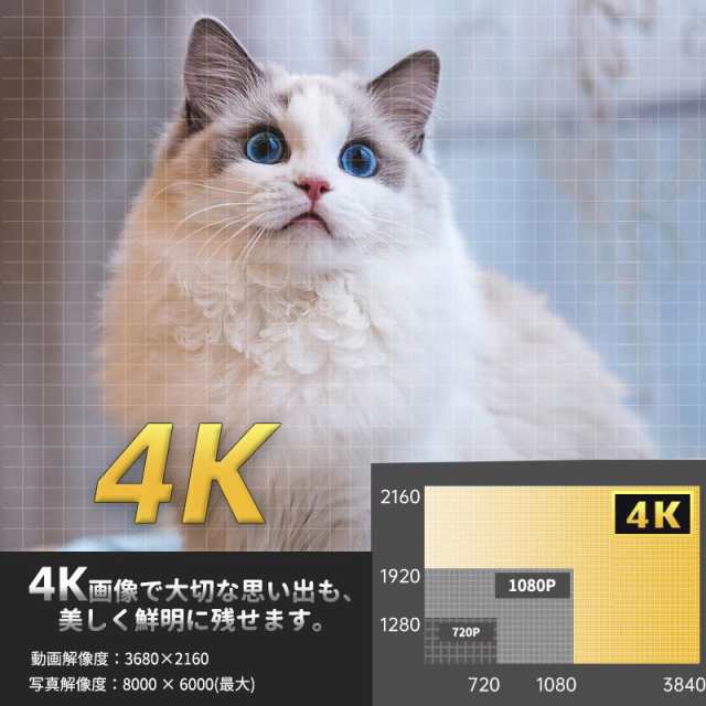 ビデオカメラ 4K 4800万画素 即日発送 16倍デジタルズーム IPS 3インチ