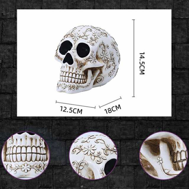 頭蓋骨 現実的な等身大人間の頭蓋骨 置物像 人工 スケルトン 男骨