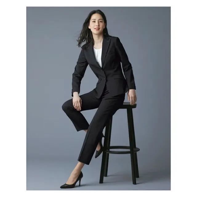 レディース 事務服 テーパードパンツ スラックス クロップドパンツ