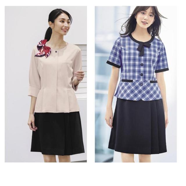 レディース 事務服 プリーツ スカート ひざ丈 54センチ オールシーズン 定番 紺 黒 ネイビー ブラック オフィス オフィス 制服 通勤 ボンオフィス AS2319_6