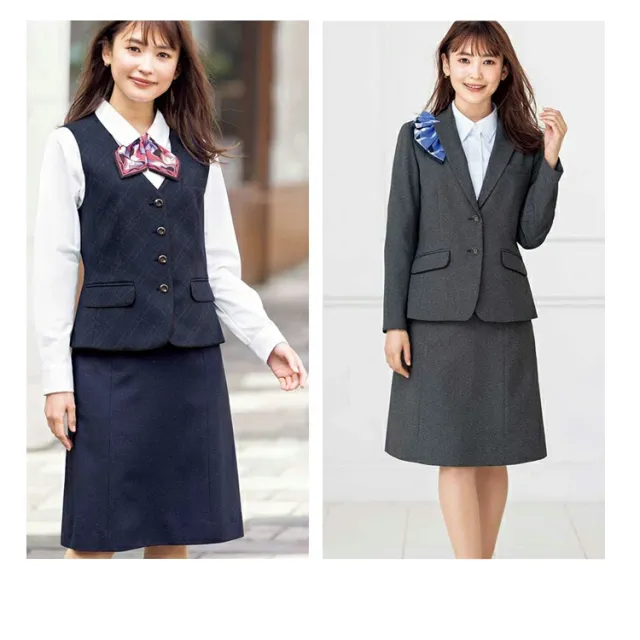 レディース Aラインスカート オールシーズン 定番 ストレッチ 抗菌防臭 ネイビー グレー オフィス 事務服 制服 通勤 ホームクリーニング ボンオフィス AS2328 高品質 ノーマル レディス 送料無料 サイズ豊富 BONOFFICE ウエストゴム セットアップ可能_6