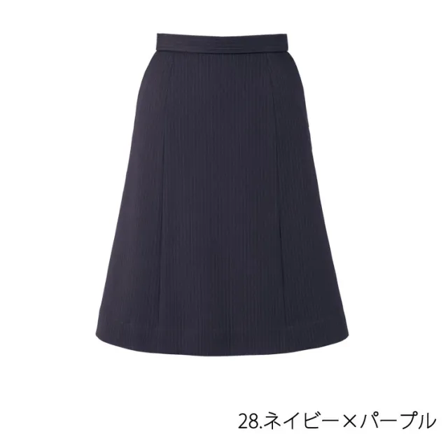 レディース Aラインスカート ストレッチ オールシーズン 通年 定番 ストライプ 紺 黒 ネイビー ブラック オフィス 防臭 事務服 制服 通勤 ボンオフィス AS2345_9