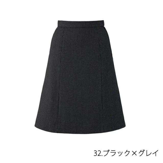 レディース Aラインスカート オールシーズン 定番 ストレッチ 防臭 黒 ブラック オフィス 事務服 制服 通勤 ホームクリーニング ボンオフィス AS2346_11