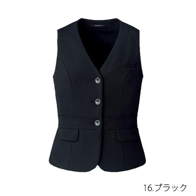 レディース オールシーズン ニット ベスト 無地 事務服 接客 受付オフィス 定番 OL 抗菌裏地　エコ ボンオフィス AV1266_5
