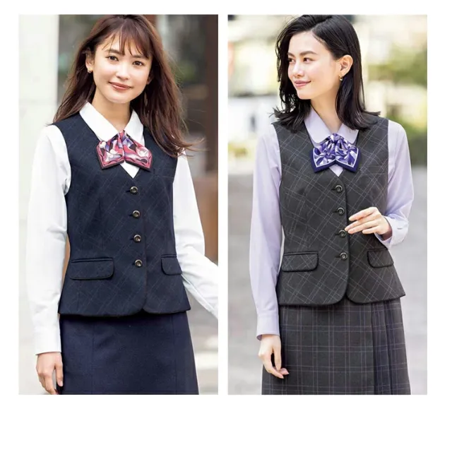 レディース 事務服 ベスト オールシーズン ストレッチ 定番 チェック柄 抗菌防臭 紺 グレー ネイビー オフィス 事務服 制服 通勤 ボンオフィス AV1278 通勤 ボンオフィス 高品質 抗菌 防臭 ノーマル レディス ホームクリーニング 送料無料 サイズ豊富 BONOFFICE_6