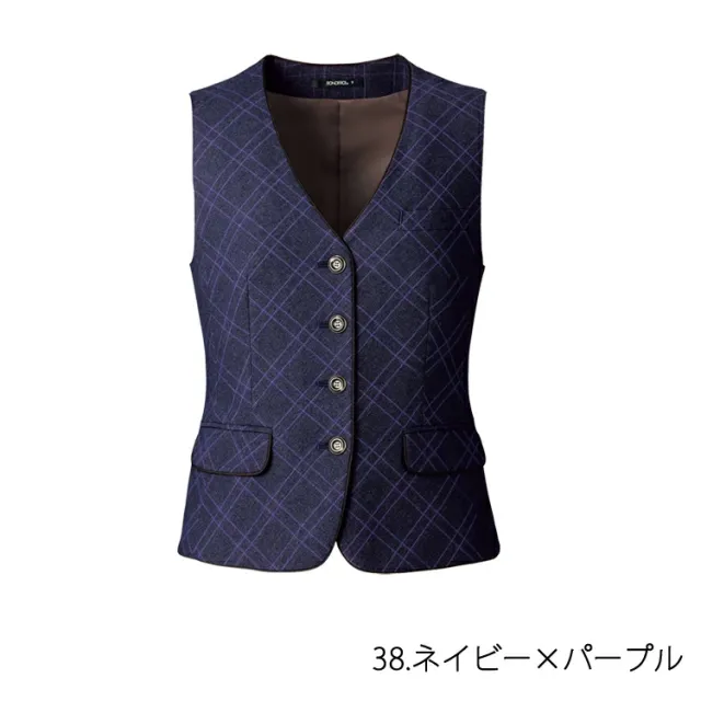レディース 事務服 ベスト オールシーズン ストレッチ 定番 チェック柄 抗菌防臭 紺 グレー ネイビー オフィス 事務服 制服 通勤 ボンオフィス AV1278 通勤 ボンオフィス 高品質 抗菌 防臭 ノーマル レディス ホームクリーニング 送料無料 サイズ豊富 BONOFFICE_11