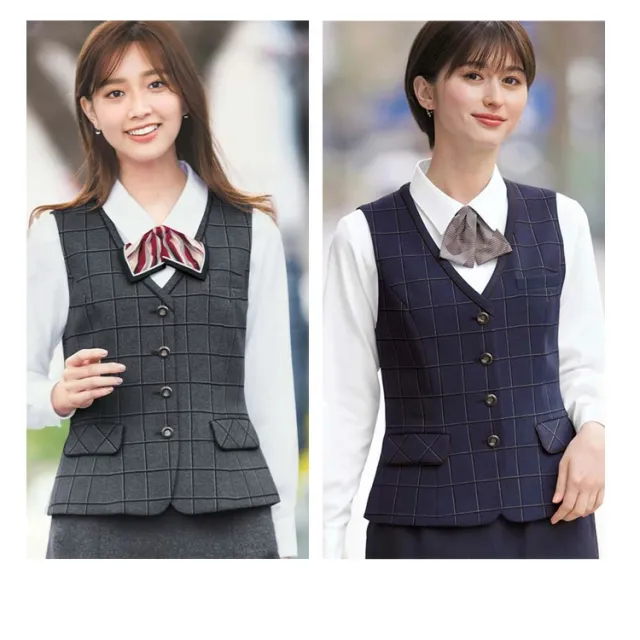 レディース 事務服 ベスト オールシーズン ストレッチ 定番 チェック柄 抗菌防臭 紺 グレー ネイビー オフィス 事務服 制服 通勤 ボンオフィス AV1283 通勤 ボンオフィス 高品質 抗菌 防臭 ノーマル レディス ホームクリーニング 送料無料 サイズ豊富 BONOFFICE_6