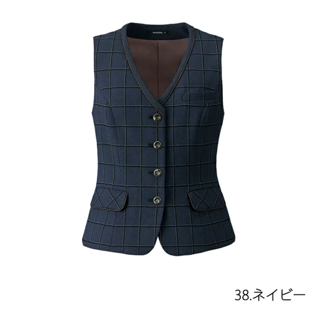 レディース 事務服 ベスト オールシーズン ストレッチ 定番 チェック柄 抗菌防臭 紺 グレー ネイビー オフィス 事務服 制服 通勤 ボンオフィス AV1283 通勤 ボンオフィス 高品質 抗菌 防臭 ノーマル レディス ホームクリーニング 送料無料 サイズ豊富 BONOFFICE_11