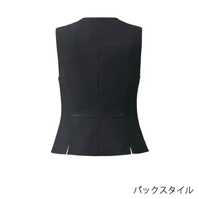 ボンオフィス レディース ベスト オールシーズン 定番 ストレッチ 千鳥格子 チェック トラッド 黒 紺 グレーオフィス 接客 事務服 制服 AV1284_12