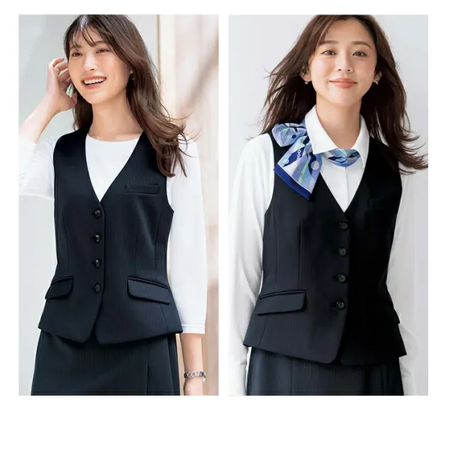 レディース 長袖 ニット 事務服 ベスト オールシーズン 定番 シャドーストライプ 紺 ネイビー AV1286 オフィス 制服 通勤 ボンオフィス 高品質 抗菌 防臭 ノーマル レディス ホームクリーニング 送料無料 サイズ豊富 BONOFFICE_6