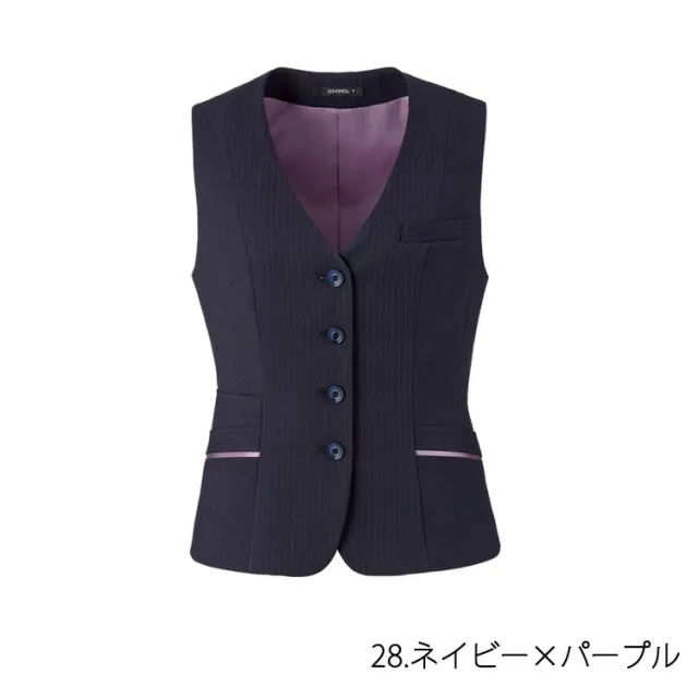 レディース 長袖 ベスト オールシーズン 定番 ストレッチ 防臭 紺 黒 ネイビー ブラック オフィス 事務服 制服 通勤 ホームクリーニング ボンオフィス AV1289_10