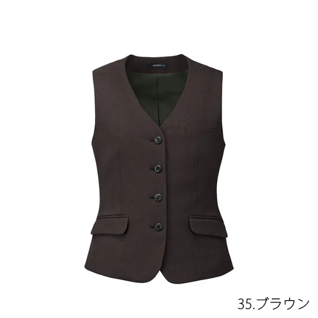 レディース オールシーズン ベスト 無地 事務服 接客 受付　オフィス 2WAYストレッチ 定番 OL ボンオフィス AV1293_10