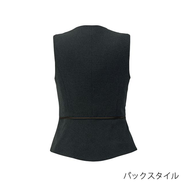 2025秋冬新作 レディース ベスト オールシーズン 定番 ストレッチ グレイ ネイビー オフィス 事務服 制服 通勤 クリニックノーブル ボンオフィス AV1296_8