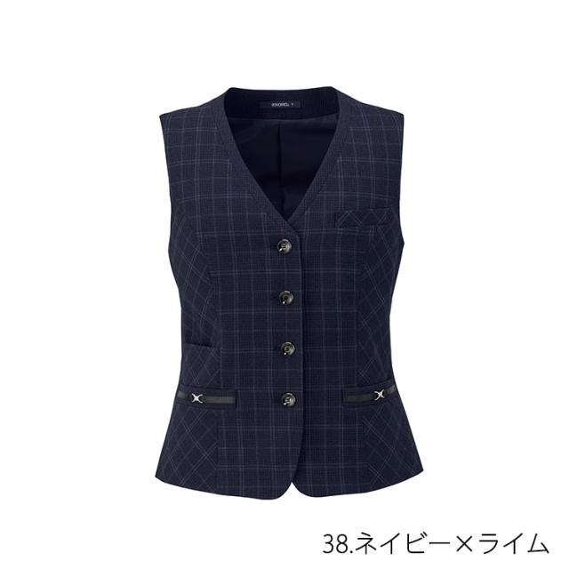 2025秋冬新作 レディース ベスト オールシーズン 定番 ストレッチ グレイ ネイビー オフィス 事務服 制服 通勤 クリニックノーブル ボンオフィス AV1297_11
