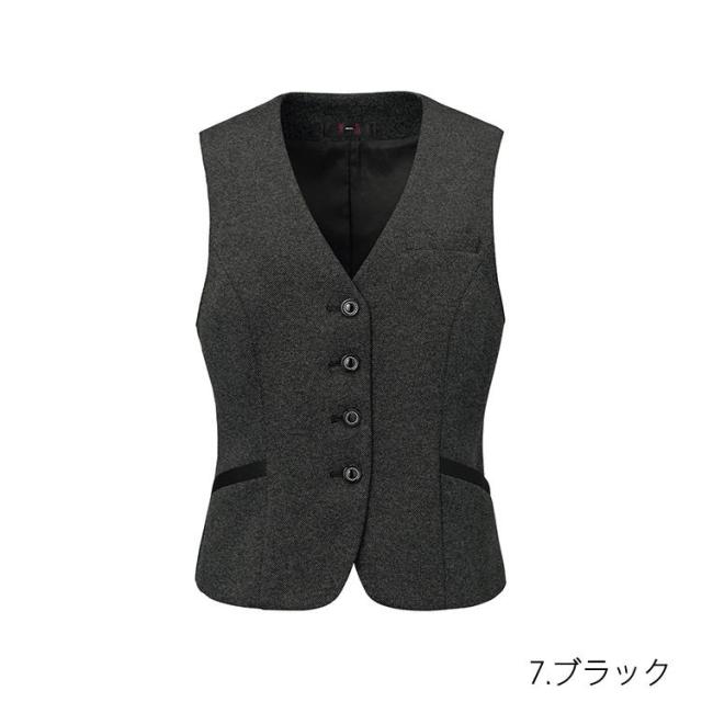 MIKATA レディース ベスト ストレッチ オールシーズン オフィス 無地 接客 制服 事務服 ブラック ネイビー ミカタ SA490V 神馬本店 クラシカル パイピング_9