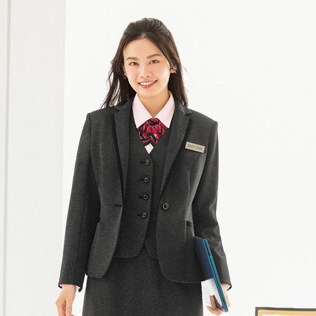 MIKATA レディース ベスト ストレッチ オールシーズン オフィス 無地 接客 制服 事務服 ブラック ネイビー ミカタ SA490V 神馬本店 クラシカル パイピング_3