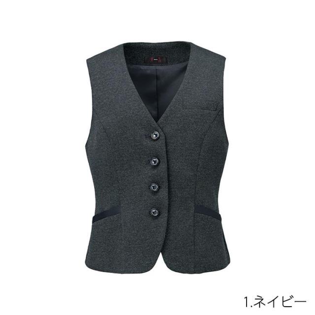 MIKATA レディース ベスト ストレッチ オールシーズン オフィス 無地 接客 制服 事務服 ブラック ネイビー ミカタ SA490V 神馬本店 クラシカル パイピング_8